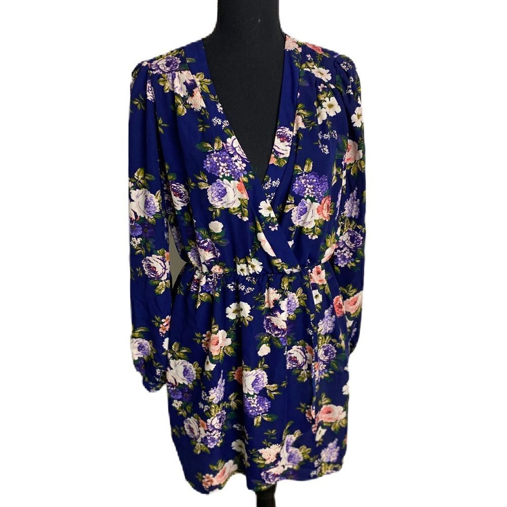#141 LULUS Blue Floral Mini Dress